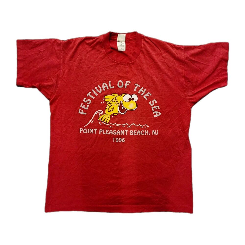 Vintage 90s Single Stitch T Shirt Festival Of The Sea  Graphic Sz XL Unisex